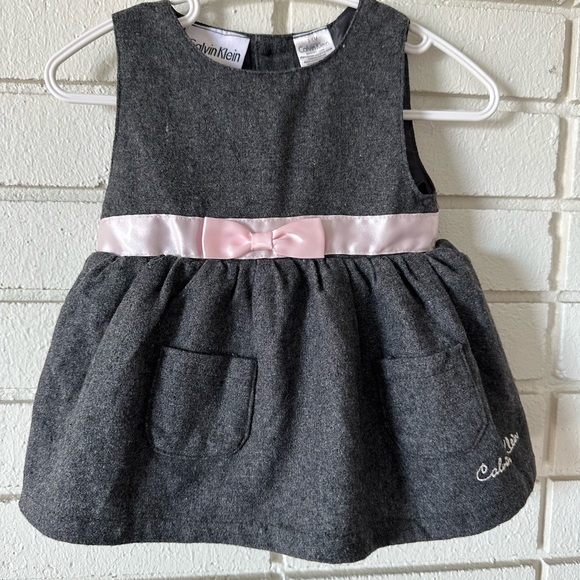 Calvin Klein Gray And Pink Bow Dress - Picture 5 of 5